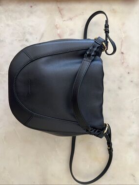 Ulla Johnson Black Leather Shoulder Bag with Gold Hardware